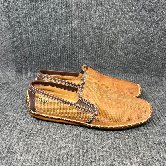 NEW Pikolinos Jerez Driving Loafers Brown Leather Slip On Shoes Mens 43 / US 10 - Picture 1 of 7
